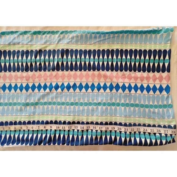 IKEA Mossflox Geometric 100% Cotton Standard Pillowcase Blue Vintage Teen Dorm - Picture 1 of 6